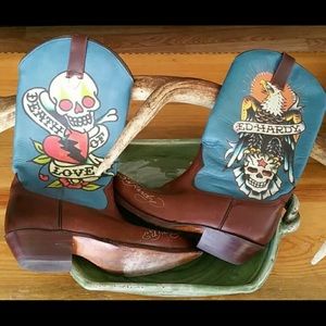 Ed hardy cowboy boots size 7 womens
